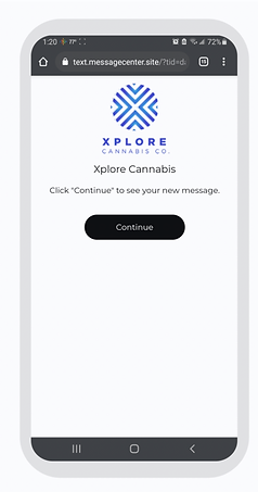 SMS, one-click continue, and message center for dispensary marketing